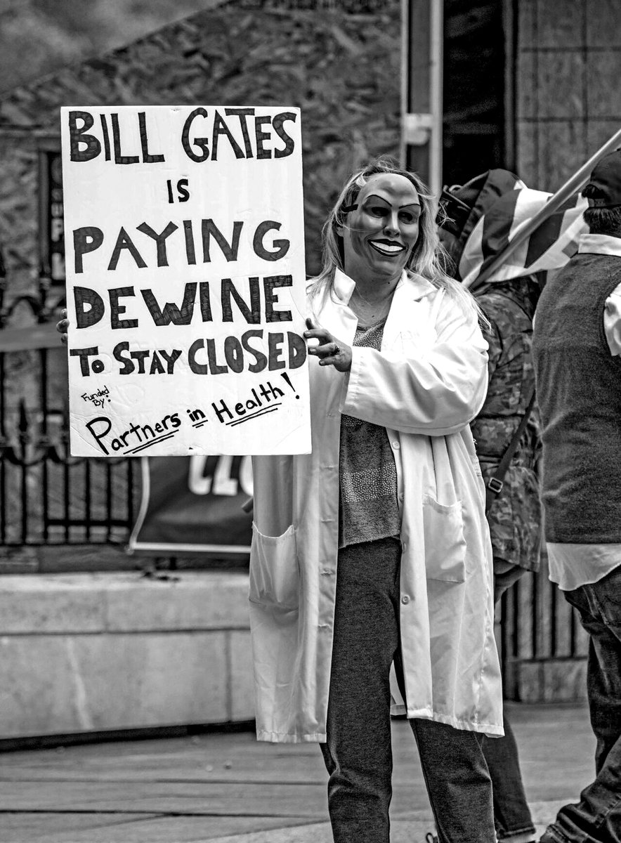 Archival photograph from a conspiracy-themed protest rally