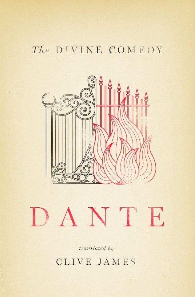 The Divine Comedy by Dante, cover with a flaming gate illustration