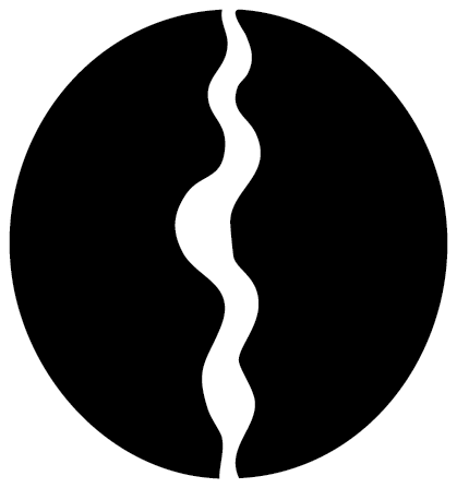 Vessel study: circular enclosed symbol split by a narrow passage