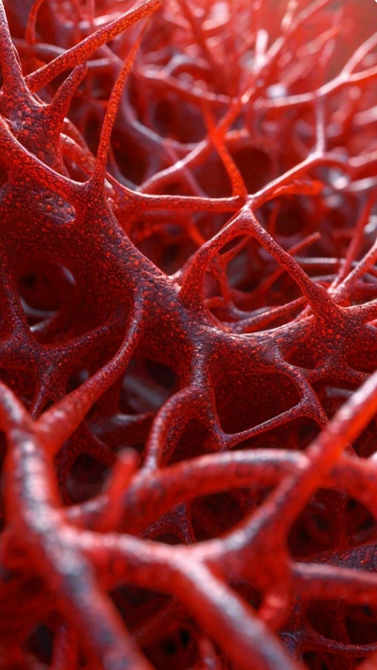 Reference photograph of a dense vascular, coral-like structure