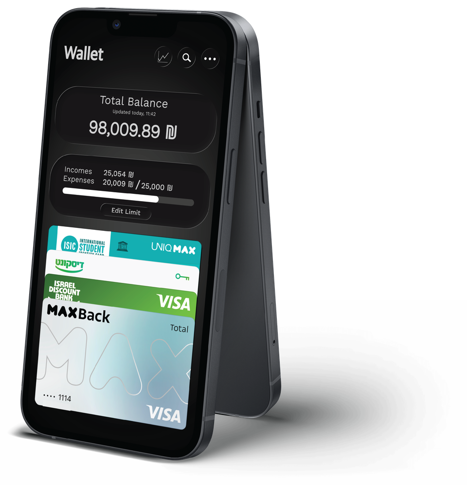 Wallet app home screen showing balance and stacked cards