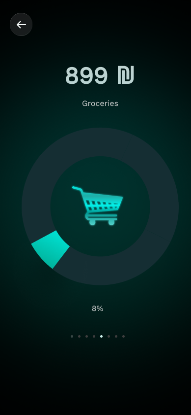 Final category screen for Groceries, in its assigned teal accent colour