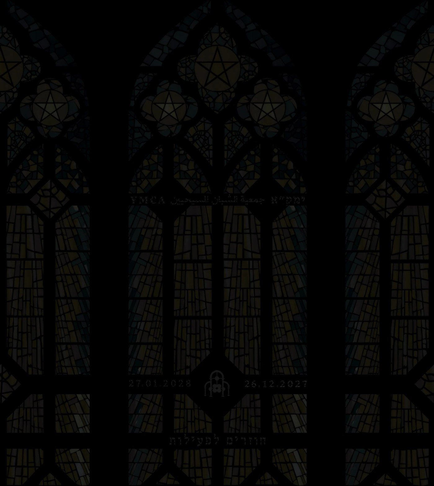 Motion still: the stained-glass mosaic emerging from darkness